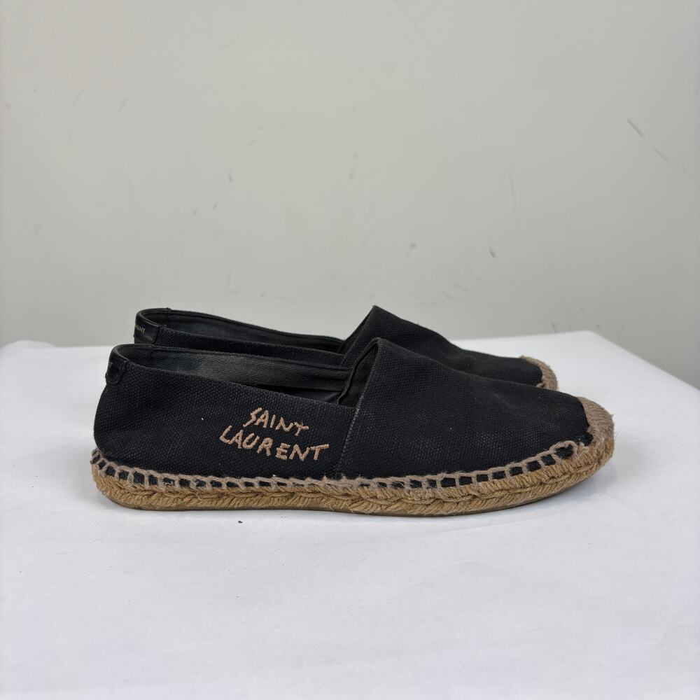 Saint Laurent Spellout Black Espadrilles Women's 7 - Picture 3 of 16